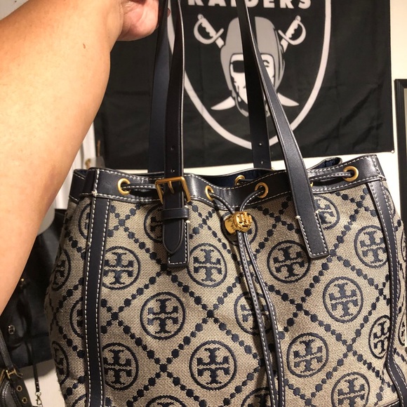 ๐ SOLD ๐T Monogram Jacquard Drawstring Tote - Picture 6 of 13